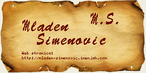 Mladen Simenović vizit kartica